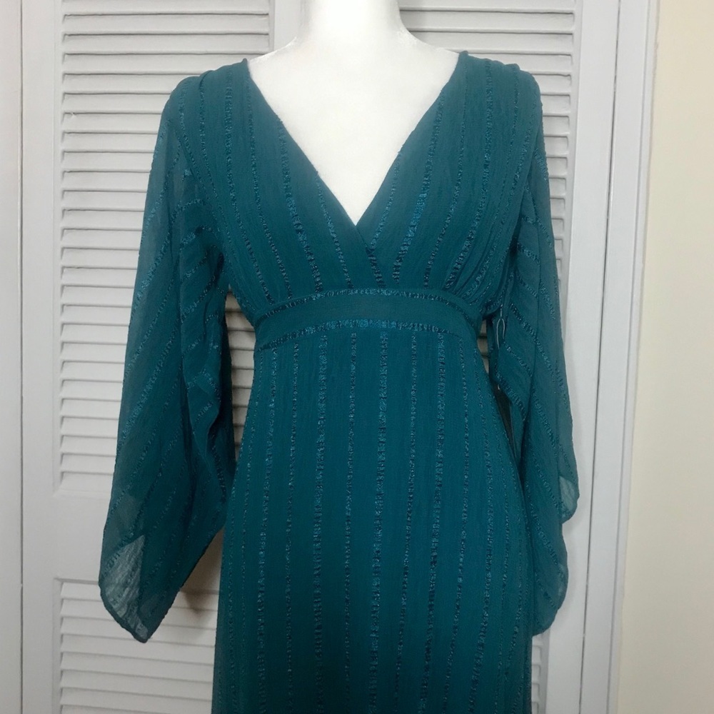 NWT Teal Kimono-Like Maxi Dress - Size Small - Picture 3 of 6